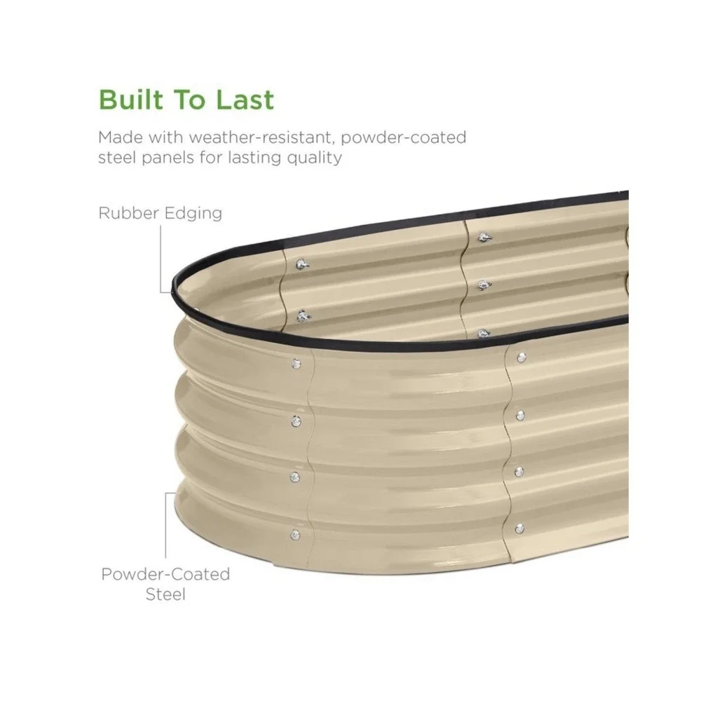 Best Choice Products 4x2x1ft Outdoor Raised Metal Oval Garden Bed, Planter Box